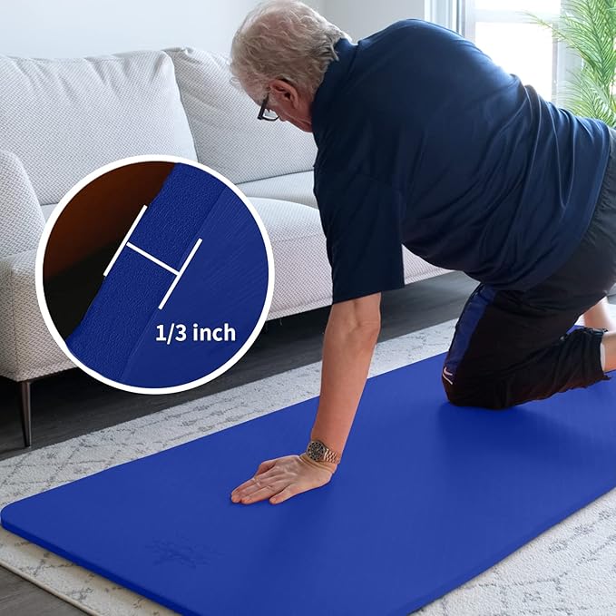 Hatha Yoga Thick TPE Yoga Mat 72"x 27"x1/3 inch Non Slip Eco Friendly Exercise Mat for Yoga Pilates & Floor Workouts