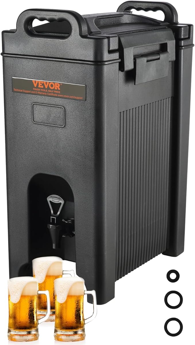 VEVOR Insulated Beverage Dispenser, 5 Gallon, Food-grade LDPE Hot and Cold Beverage Server, Thermal Drink Dispenser Cooler...