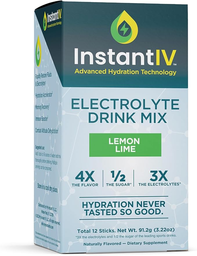 Electrolytes Powder - 3X Electrolytes,1/2 Sugar with Vitamin C, B3, B6, Electrolytes Powder Packets for Hydration, Recover...