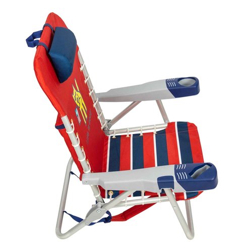Life is Good 4-Position Lace-up Backpack Beach Chair with Pillow, Cup and Phone Holder, Faded Red