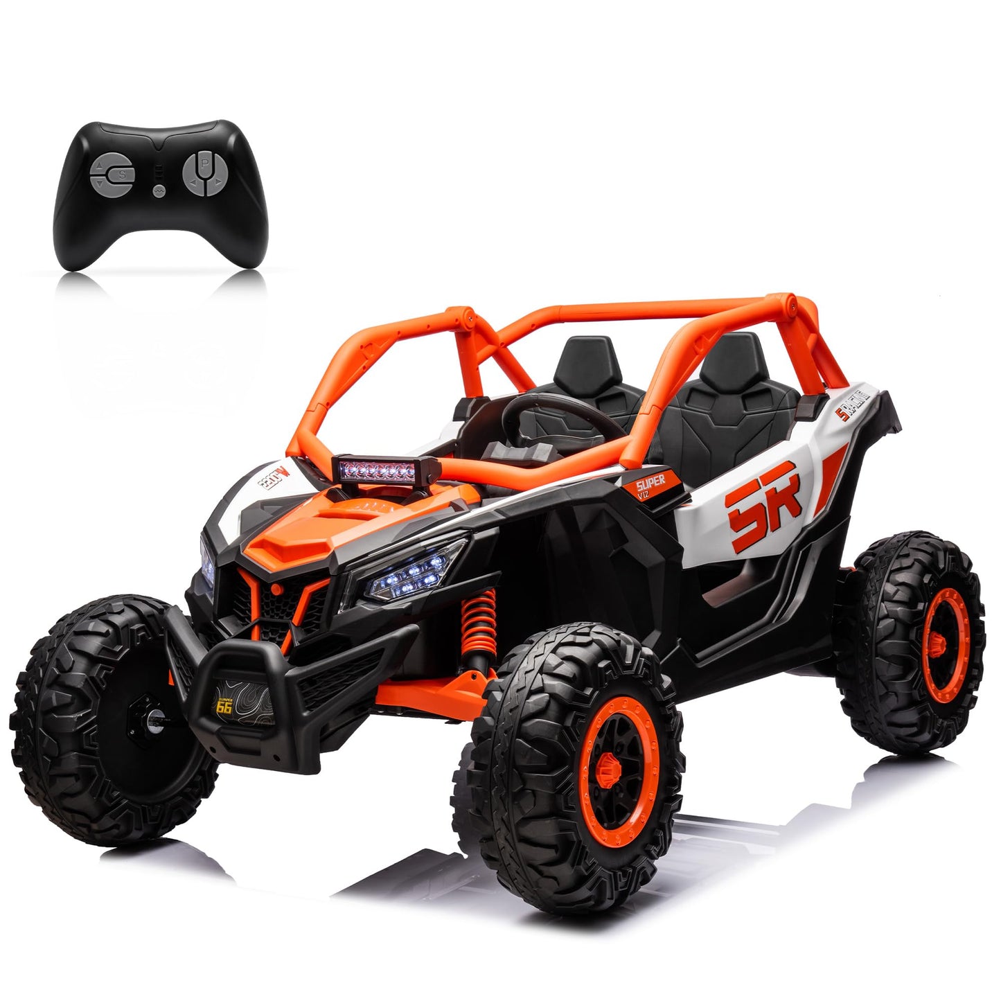 Kids Car Ride on Toys 24V10A UTV w/Remote Control,2x200W Motors Power Wheels,Battery Powered Kids Electric Vehicles for 3-8 Years Boys Girls -Orange