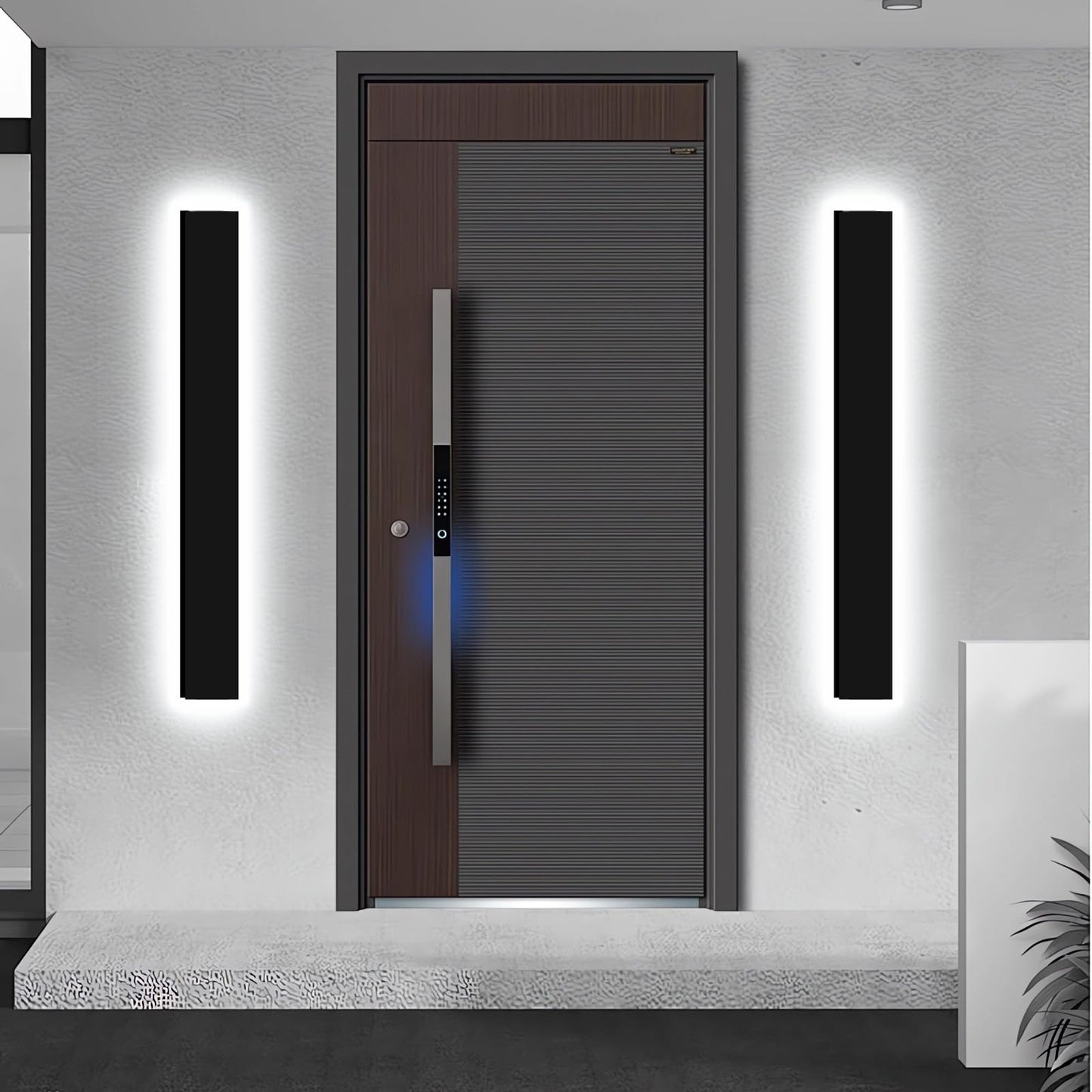 pedforn 2psc 39in Outdoor Wall Sconces, IP65 Waterproof Outdoor Long Wall Lights, Exterior Lighting Fixtures for Garage Patio Porch, Black Linear Dimmable LED Wall Light for House(4.33in Width)