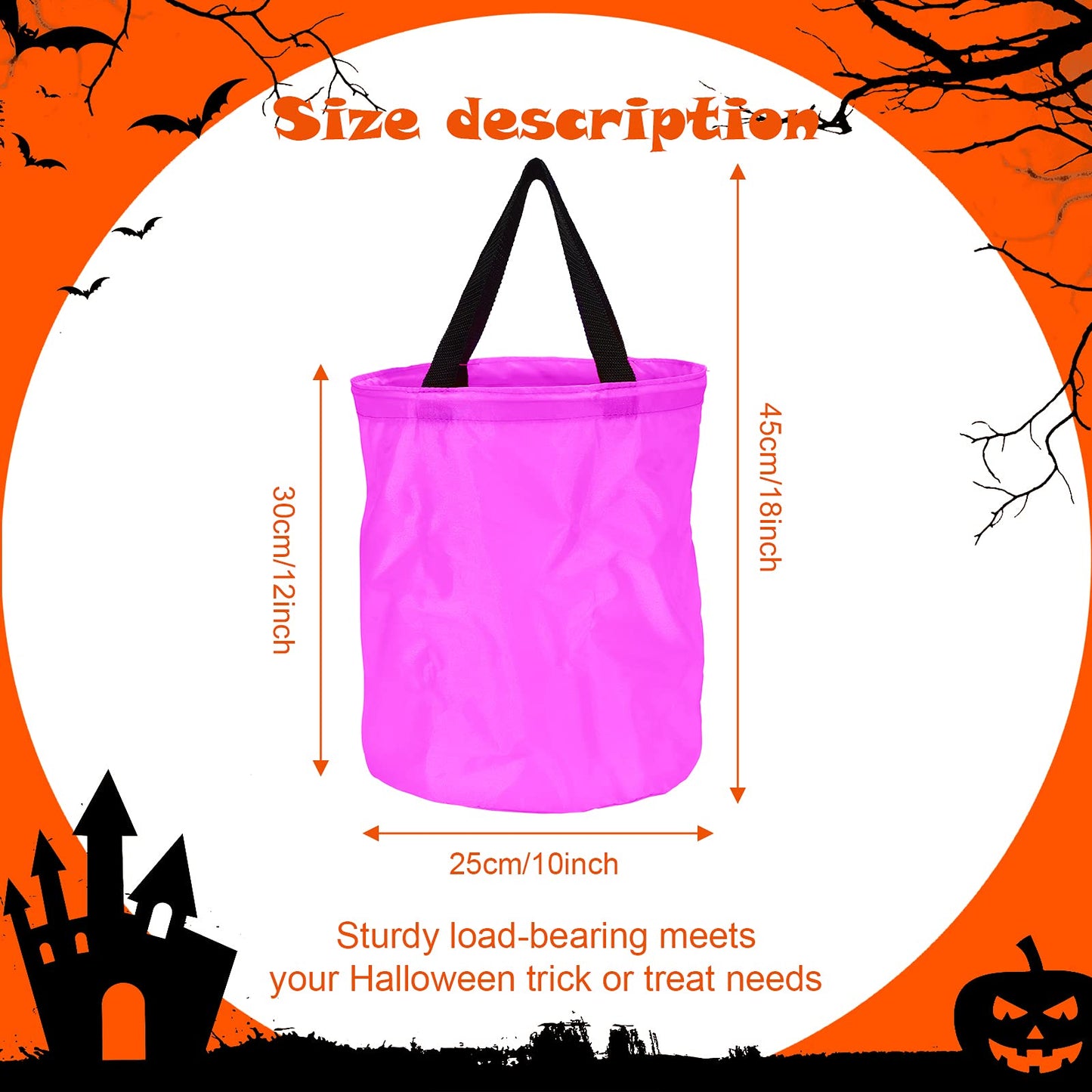 Shappy 2 Pcs LED Light Halloween Candy Bags Trick or Treat Light up Halloween Candy Bucket Multipurpose Reusable Goody Bucket for Holiday Party Supplies Favors(Pink)