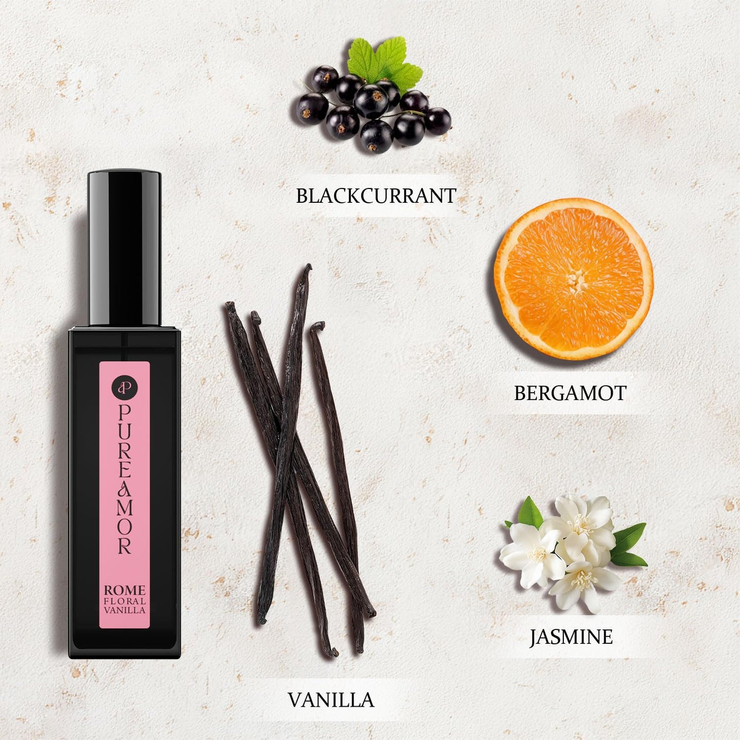 PUREAMOR ROMAN Blossom Vanilla Perfume for Women, Cozy Floral Jasmine & Sweet Vanilla Fragrance, Long Lasting Extrait de Parfum, Advanced Fragrance Travel Size 0.7 oz/20ml Perfume Spray