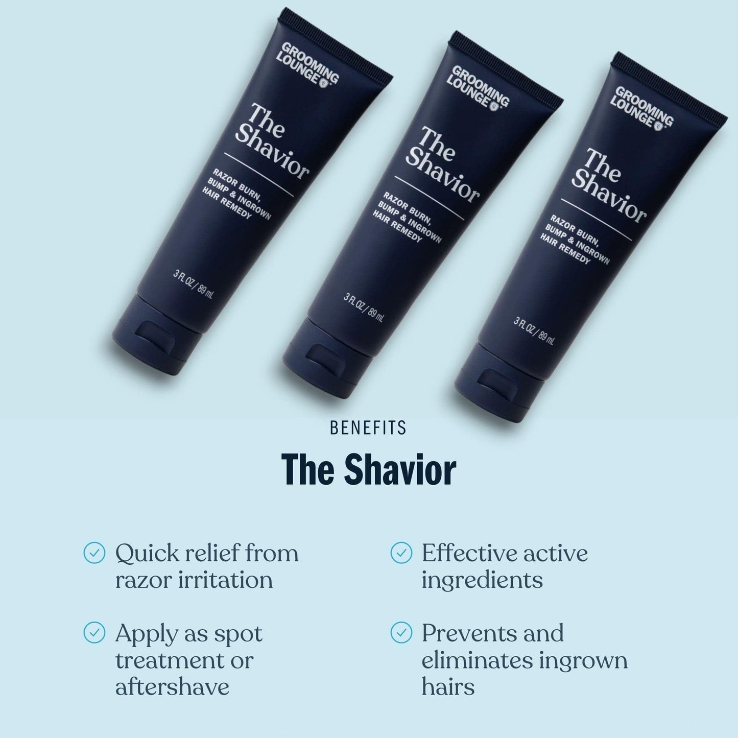 Grooming Lounge the Shavior Post Shave Remedy - Calms Inflammation and Irritation - Prevents and Eliminates Ingrown Hair - Effec