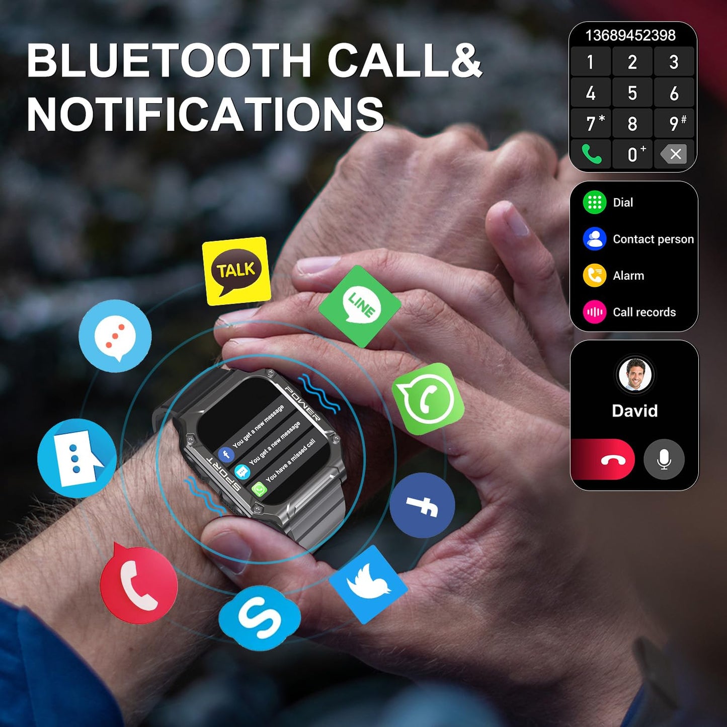 Smart Watch For Men With Phone Function 1.95    Hd Touchscreen Smartwatch Fitness Tracker 130+ Sports Modes Ip68 Waterproof Wris