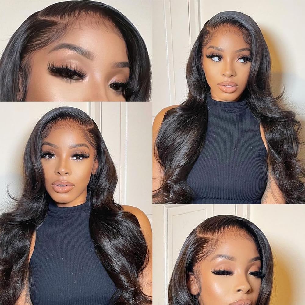HANGFIRST 22 Inch Body Wave Lace Front Wigs Human Hair 13x6 HD Lace Front Wigs Pre Plucked 180 Density Brazilian Virgin Human Ha