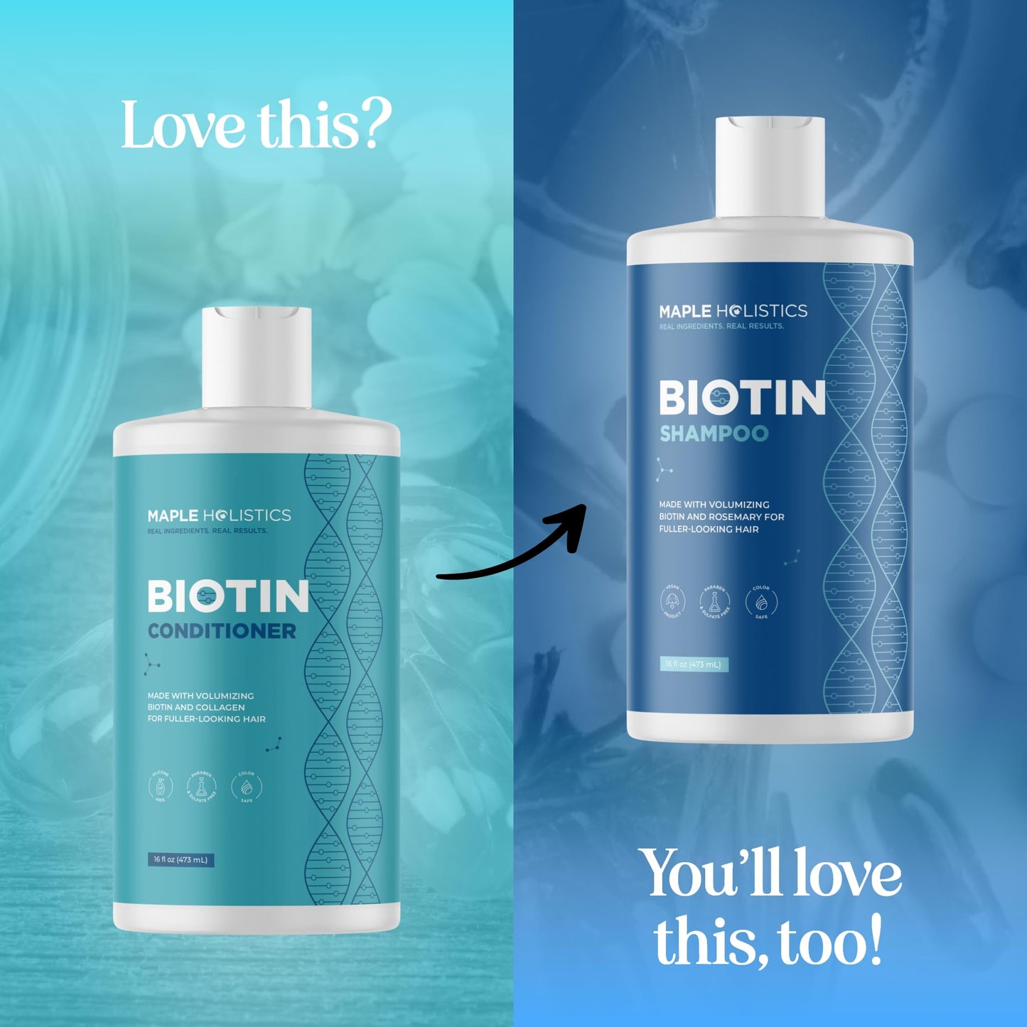 Biotin Conditioner for Thinning Hair - Volumizing Conditioner for Fine Thin & Weak Hair - Sulfate Paraben & Silicone Free with N
