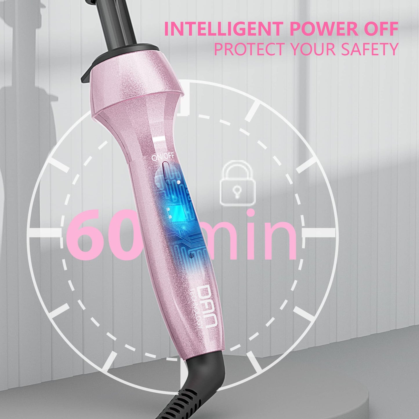 DAN Technology 500 High Heat hot Comb Hair Straightener, Pink, Adjustable Temperature, Dual Voltage, for Wigs, Professional Pres
