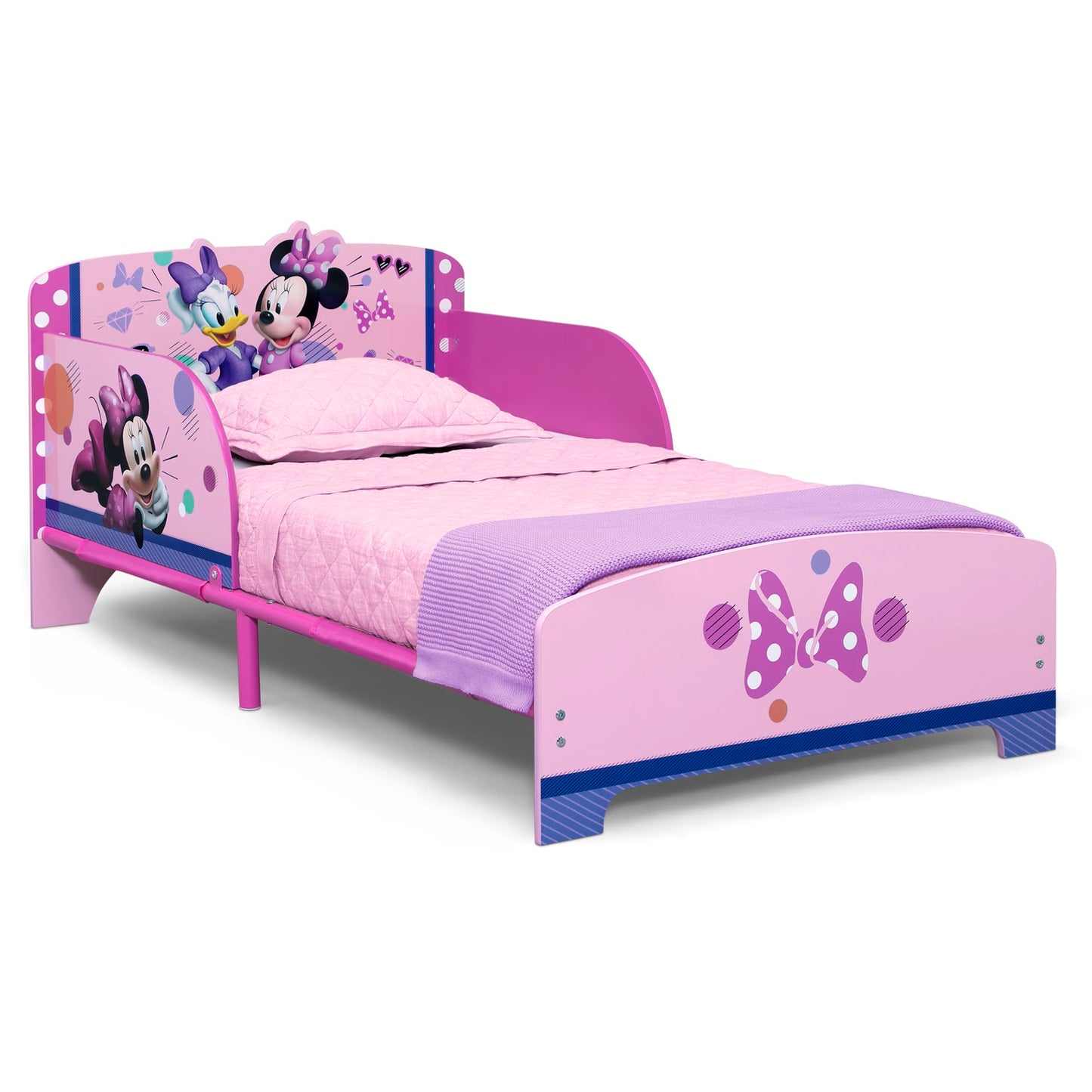 Delta Children - Disney Minnie Mouse Wood and Metal Toddler Bed, Pink