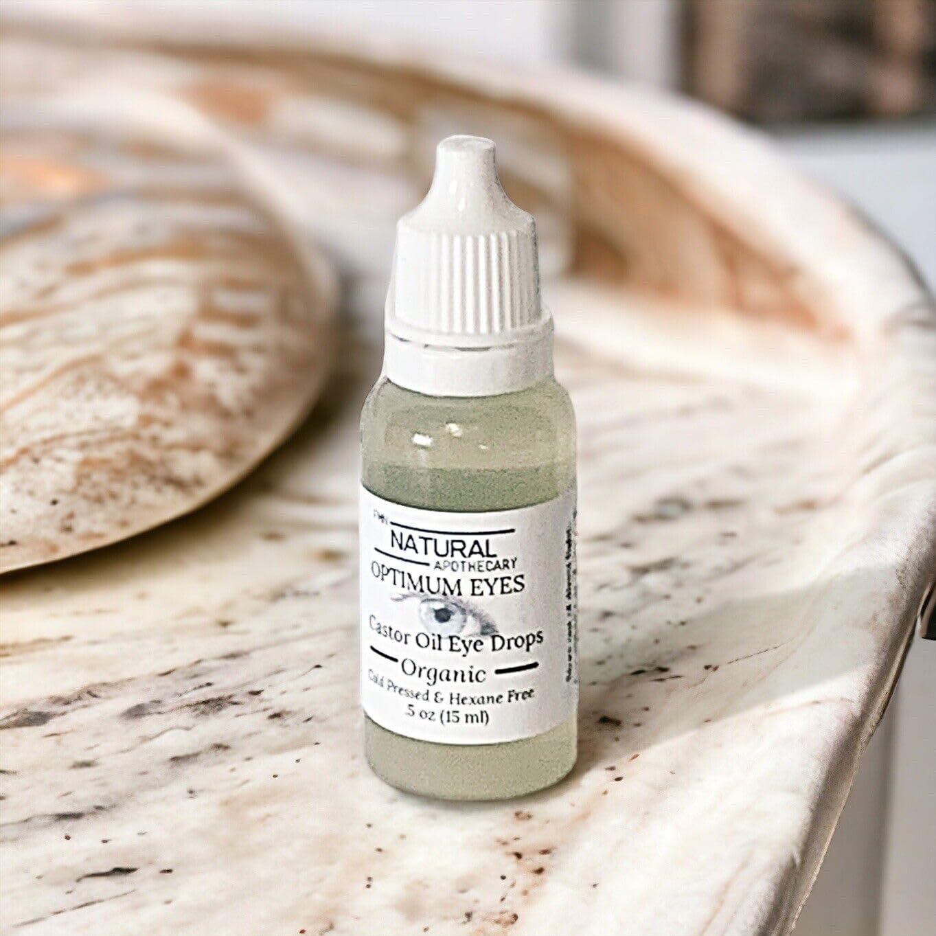 Organic Castor Oil Eye Drops FMN Natural Apothecary 100% Pure Cold Pressed Hexane Free Soothes Dry Irritated Eyes Provides Deep Hydration and Moisture Gentle and Safe for Daily Eye Care