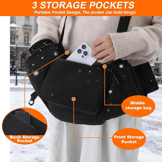 Hand Warmers Rechargeable with 10000mAh Power Bank Heated Electric Hand Warmer Pouch,3 Level Adjustable Temperature for Women, Men, Kids, Hunting, Camping & Gifts