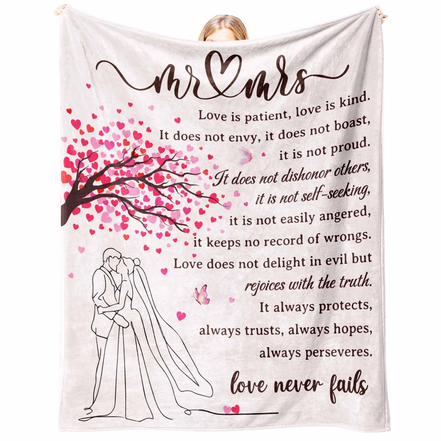 Glydein Wedding Gifts for Couples 2025, Soft Flannel Wedding Blanket, Bridal Shower Gifts for Bride to Be, Anniversary Mr and Mrs Gift, Marriage Gift for Newlyweds Bride, 50 x 60 inches