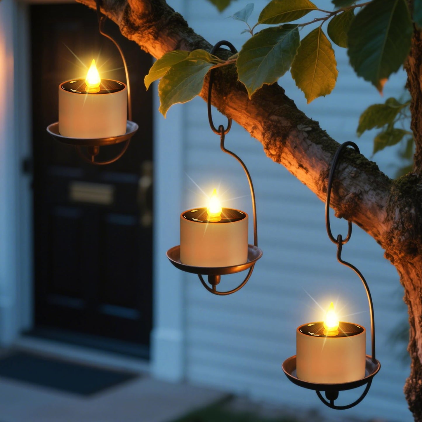 Solar Tea Lights Outdoor - 6 Pack Waterproof Rechargeable Dusk To Dawn Outdoor Lighting Flameless Flicker Reusable Led Solar Can