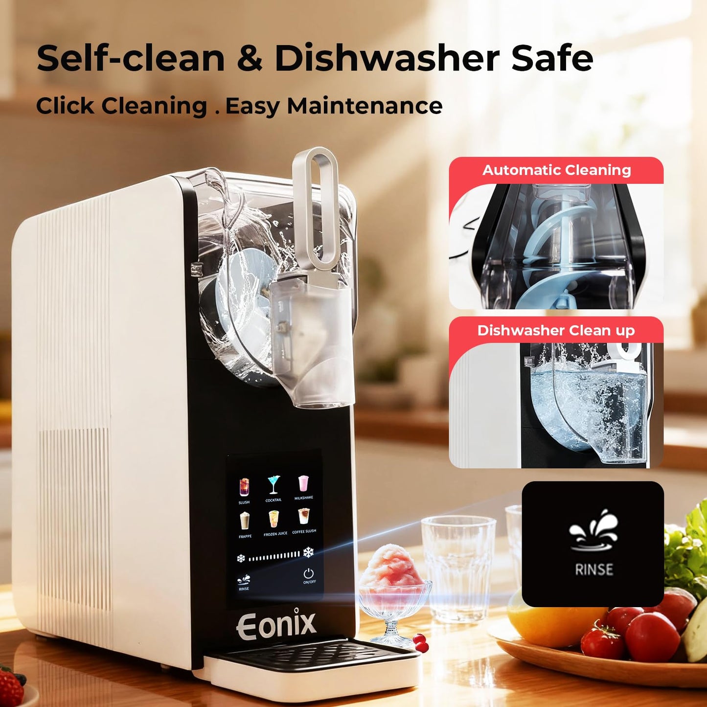 Slushie Machine No Ice Needed,64OZ Slushy Machine for Home with Auto-Clean Function,Commercial Frozen Drink Maker,6 Pre-Set Programs,LED Display,Frozen Margaritas,Frappés,Milkshake ﻿
