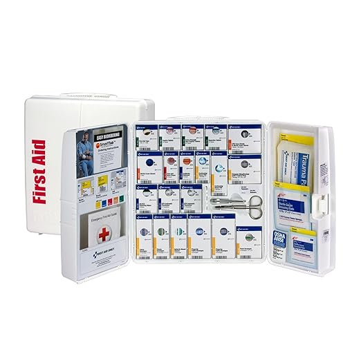 First Aid Only 1000-FAE-0103 SmartCompliance 50-Person OSHA Compliant First Aid Kit for Business, Large Plastic First Aid ...