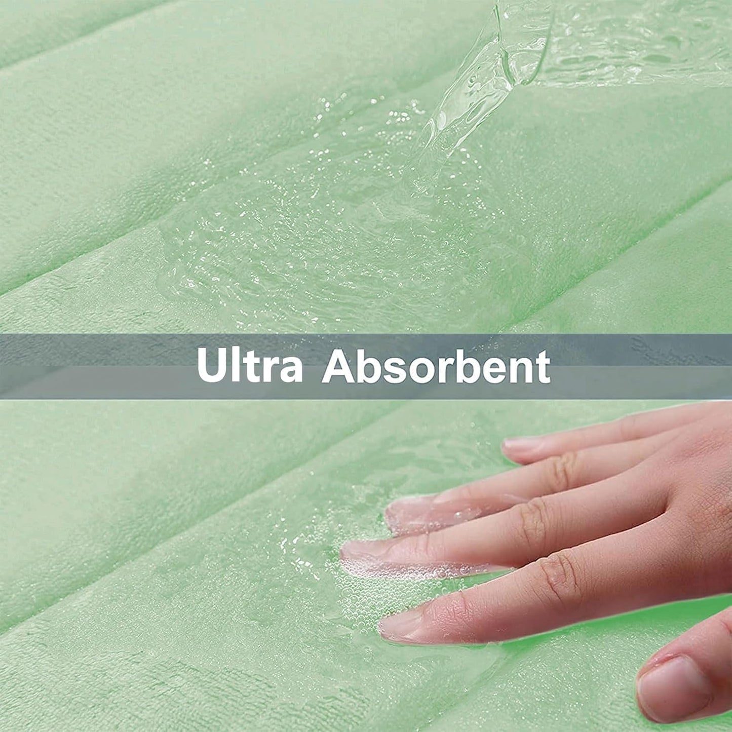 Buganda Memory Foam Bath Mat, 47" x 17", Ultra Soft and Non-Slip Bathroom Rugs, Water Absorbent and Machine Washable Bath Rug Runner for Bathroom, Shower, and Tub, Sage Green