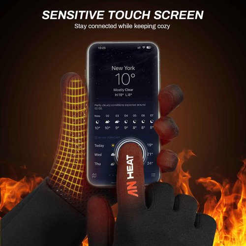 Antarctica Gear Winter Liners Heating Gloves for Men and Women, Rechargeable 3200mAh Battery, Hand Warmers for Cold Weather (M)