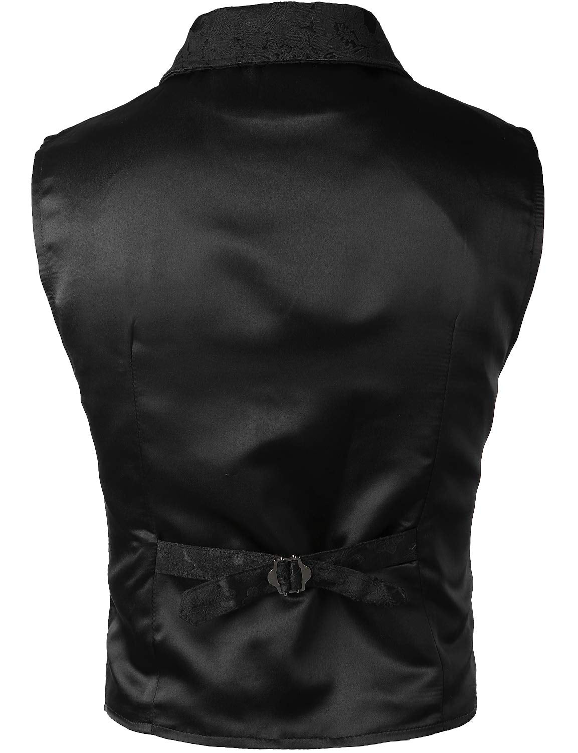 VATPAVE Mens Victorian Suit Vest Steampunk Gothic Waistcoat Large SU14 Black