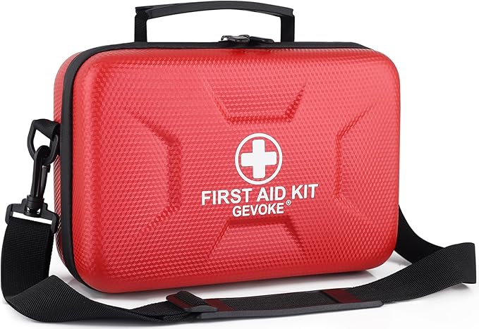 Gevoke 410 Piece Waterproof Hard Shell First Aid Kit for Home, Car, Travel, Camping, Truck, Hiking, Sports, Office, Vehicl...