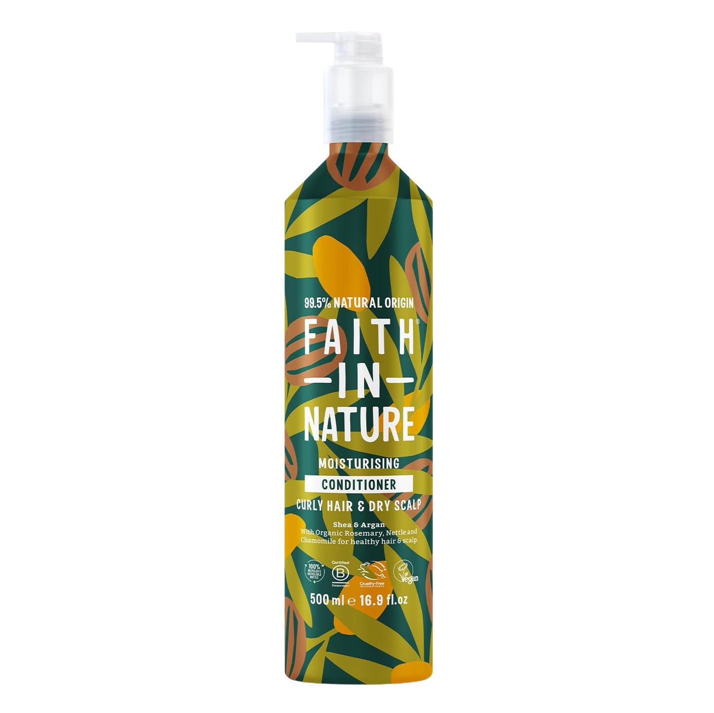 Faith In Nature Natural Aluminium Bottle Conditioner - Vegan & Cruelty Free, No SLS or Parabens - 16.9 fl oz, Shea & Argan