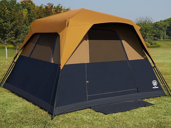 EVER ADVANCED 6 Person Camping Tent, Blackout Design Tent for Camping Instant Cabin Tents for Family with Rainfly, 60s Eas...