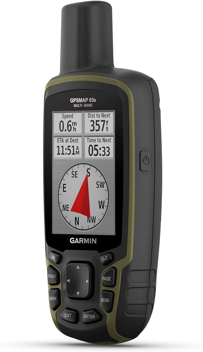 Garmin GPSMAP 65s, Button-Operated Handheld with Altimeter and Compass, Expanded Satellite Support and Multi-Band Technolo...