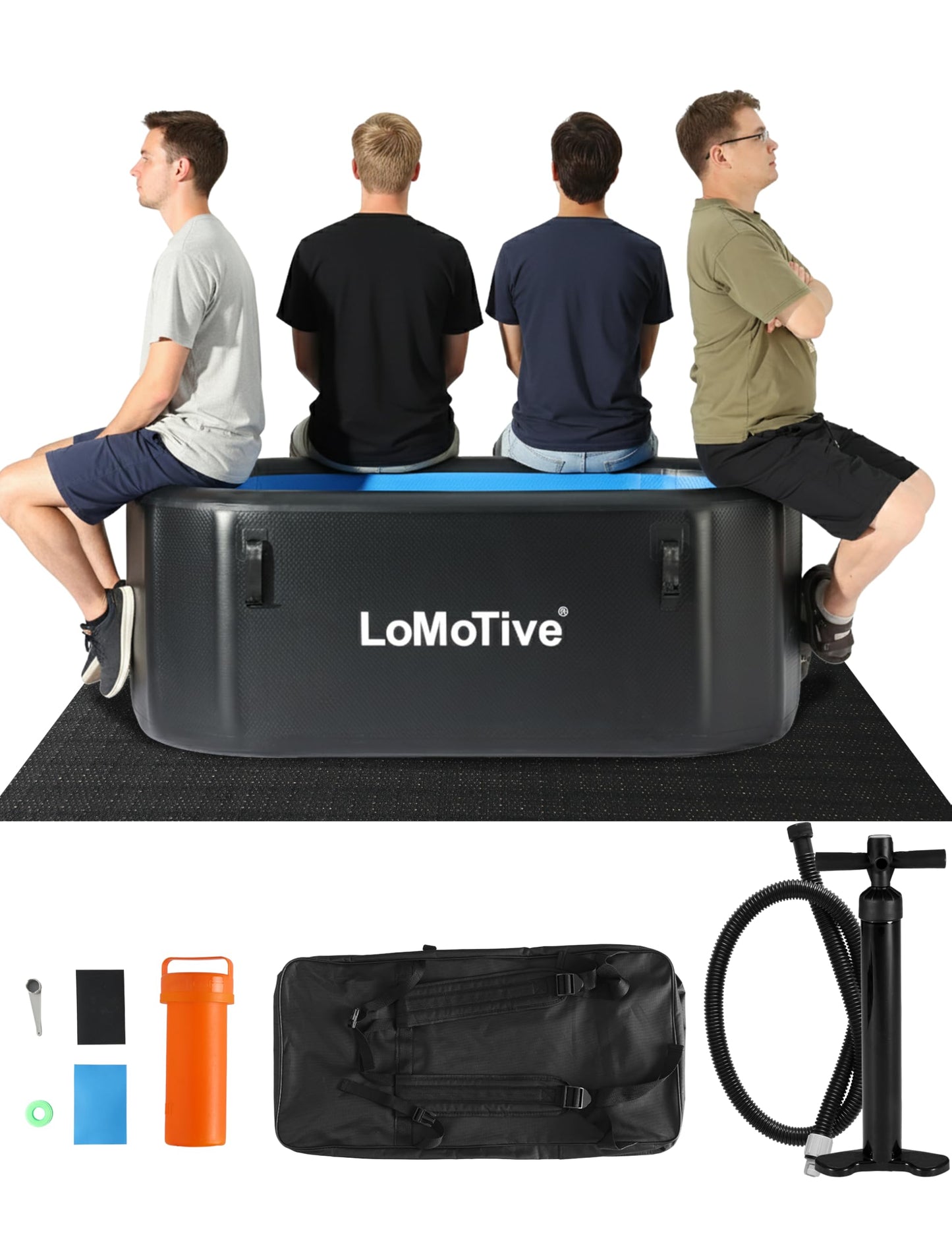 Cold Plunge Tub for Ice Bath and Recovery, 59” Inflatable Ice Bath Tub with Lid, 10cm Thick Insulated Portable Ice Tub for Athletes, Home & Outdoor Cold Therapy, 198 Gallon Large Ice Bath