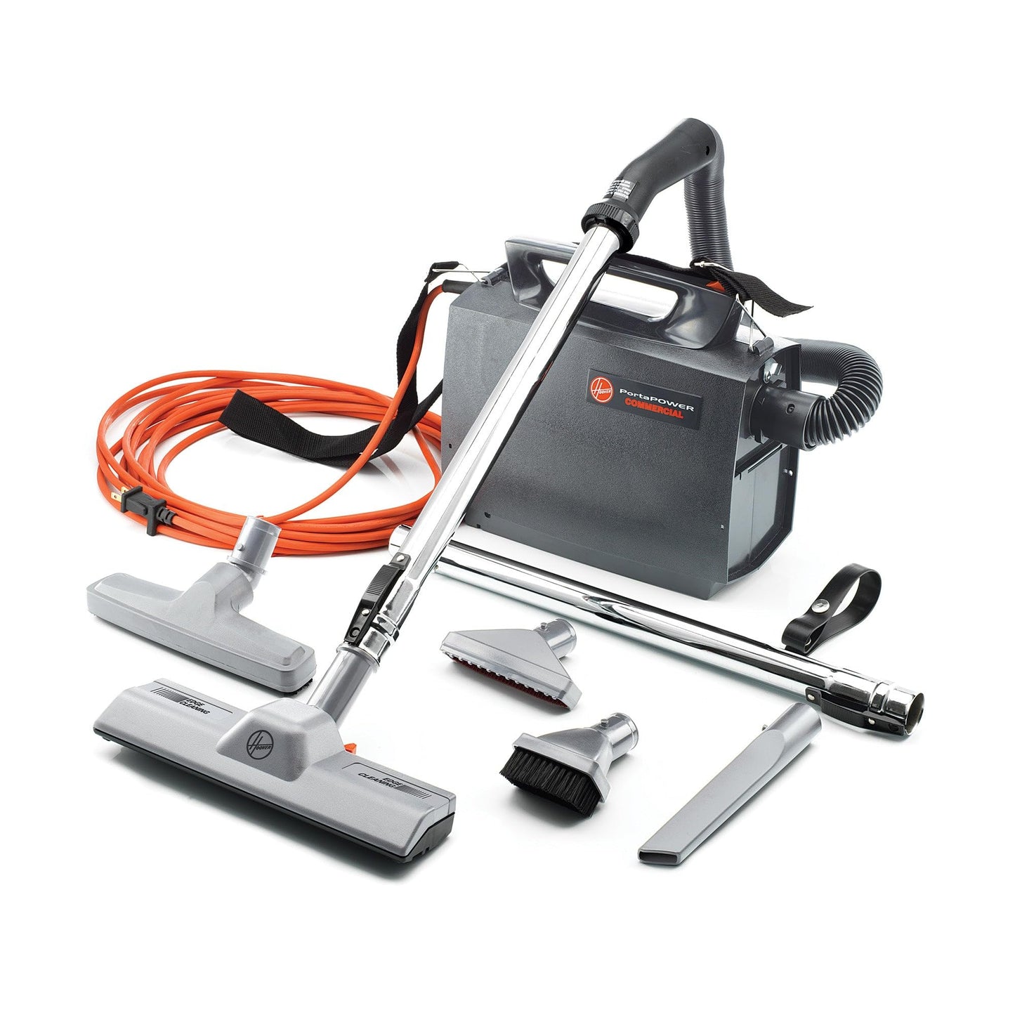Hoover Commercial PortaPower Lightweight Canister Vacuum Cleaner, Bagged Canister Vac with Attachments, 2-in-1 Vac and Blower, Corded Vacuum Cleaners for Commercial Use