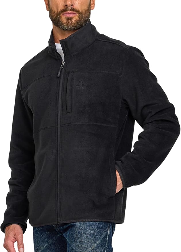 Gerry Mens Fleece Jacket – Zip Up Sweater, Lightweight Athletic Sweater, Warm Soft Polar Full Zipper Jacket, Mock Neck