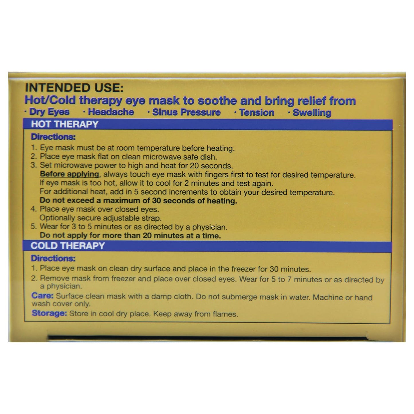 OM8000 - Oasis Rest & Relief® Hot and Cold Therapy Adjustable Eye Mask | Soothing Relief | Compress for Dry Eyes