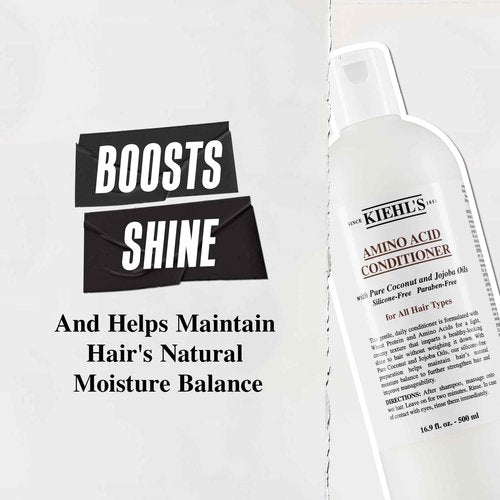 Kiehl's Amino Acid Conditioner, Strengthening and Moisturizing Hair Treatment, with Amino Acids, Jojoba and Coconut Oil to Improve Manageability and Added Shine - 33.8 fl oz /1 Liter Refill