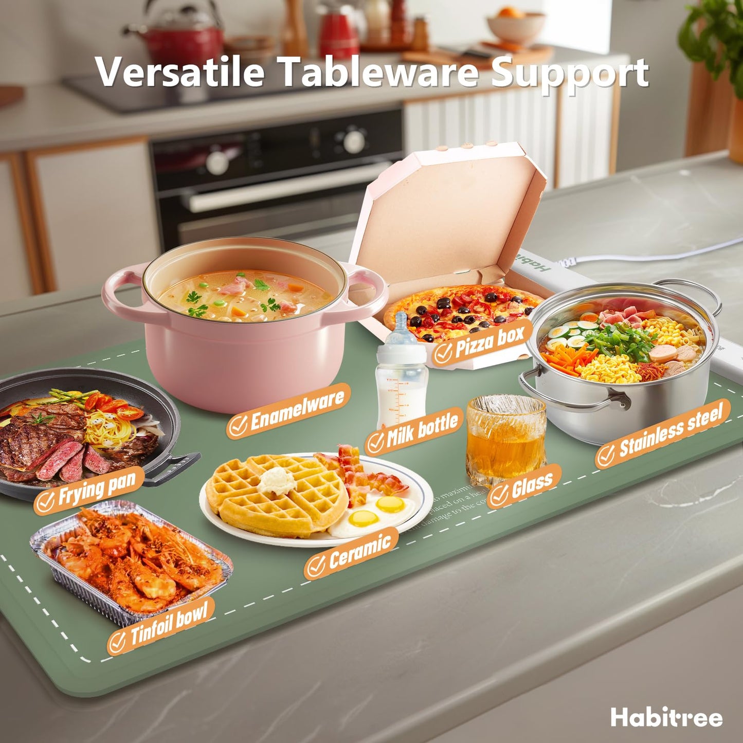 Food Warming Mat - Day Gifts & Kitchen Gadget, Electric Warming Tray with 6 Heat Settings,6 Timers,Graphene Rapid Heating, Portable & Rollable,Easy Clean-Food Warmers for Parties, Buffets & Daily Use