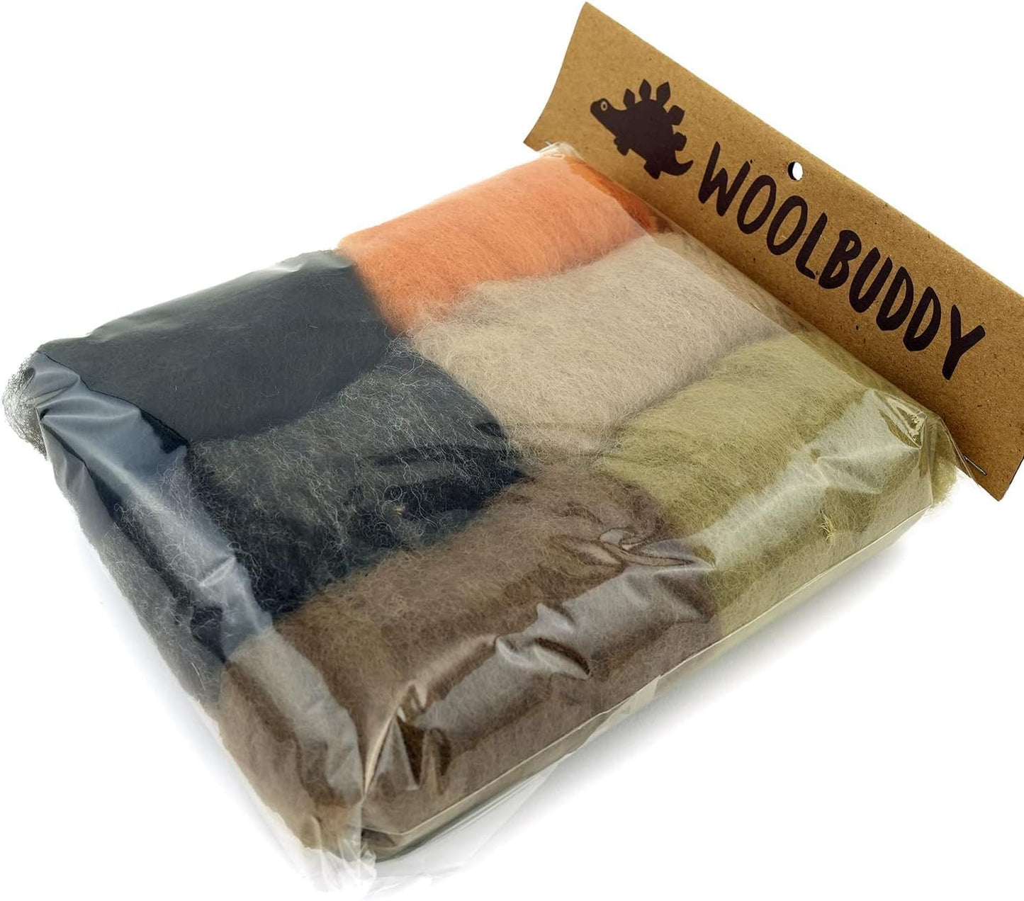 Woolbuddy Wool Roving Kit - Premium Core Wool for Needle Felting, Felting Soap & Tools – Sustainable Roving Wool for Beginners & Adults, Wet Felting Supplies (Brown)