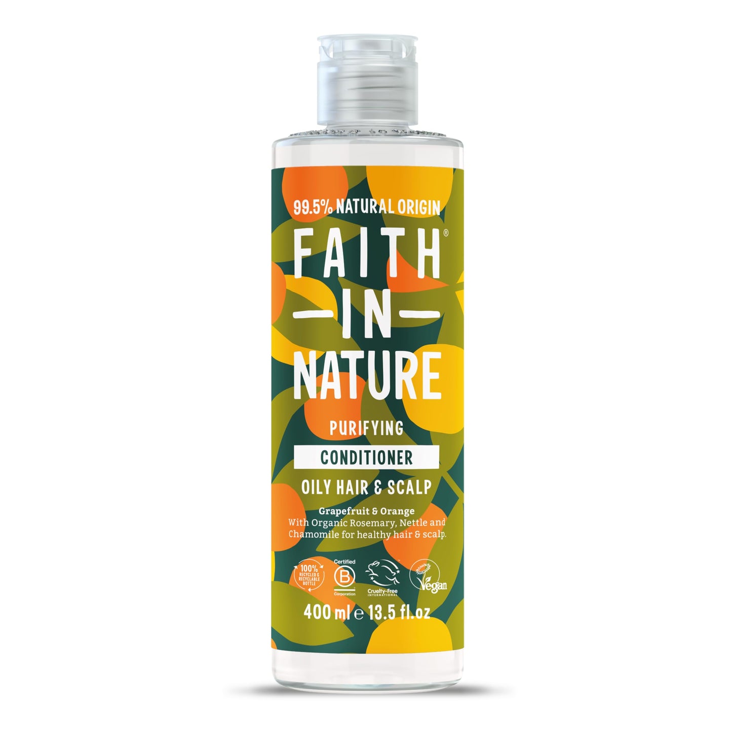 FAITH IN NATURE Natural Conditioner - Vegan & Cruelty Free, No SLS or Parabens - 13.5 fl oz, Grapefruit & Orange