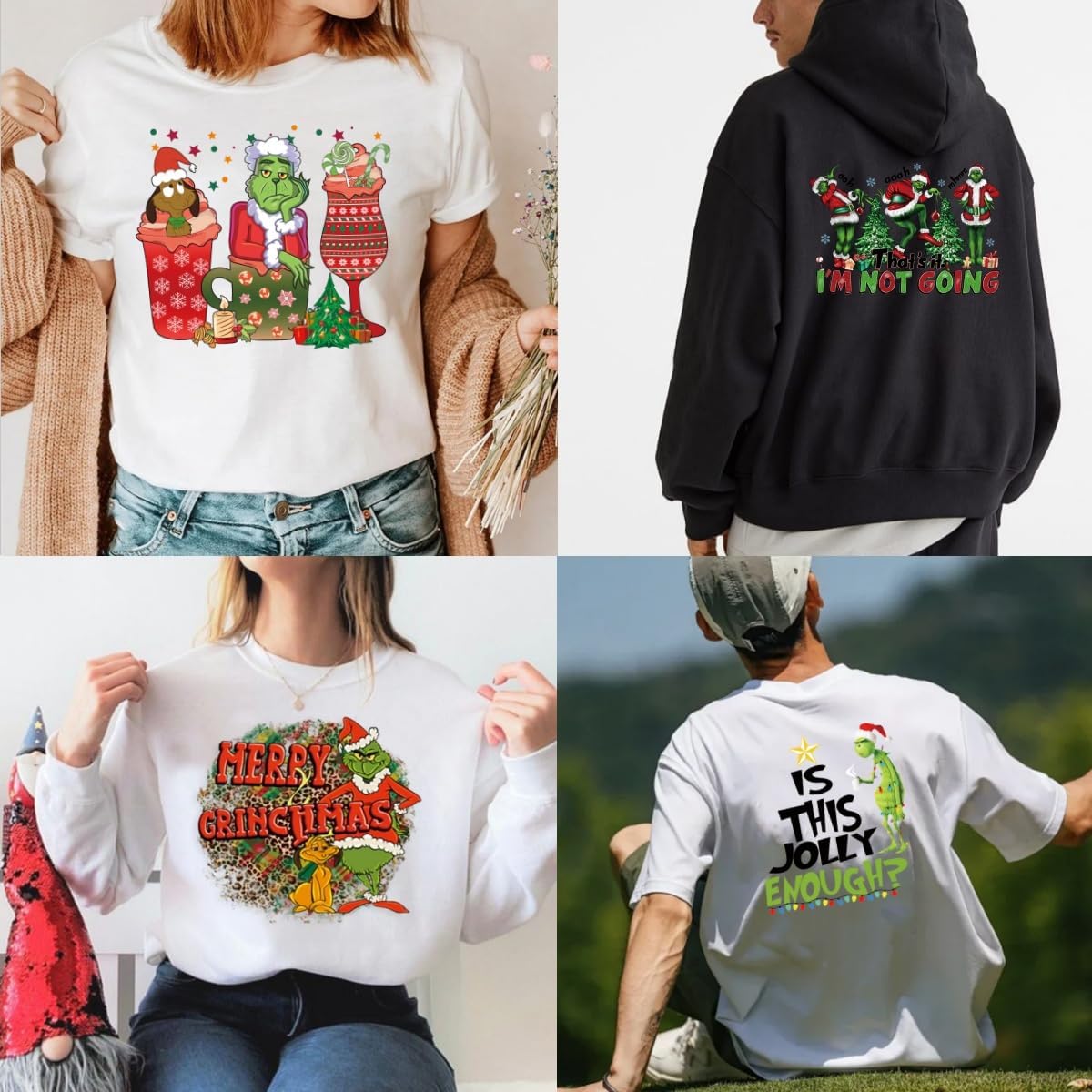 Christmas Iron on Decals Transfer, Funny Christmas Heat Transfer Stickers Iron on Patches for Clothes T-Shirts Pillow Cover Hoody Bag Xmas DIY Craft Supplies Vinyl Stickers