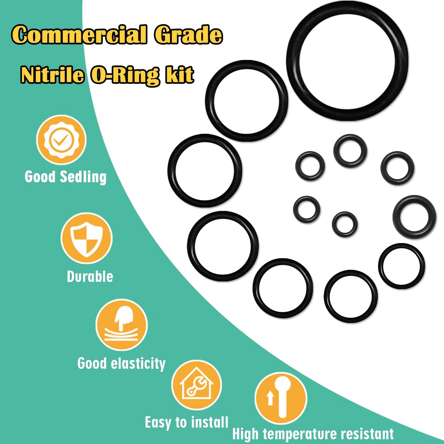 XBVV 1020 Pcs O Ring Kit 20 Size Nitrile Rubber O Ring Assortment Set for Car Auto Vehicle Repair Faucet Plumbing Air or Gas Sealing Connections Resist Oil and Heat