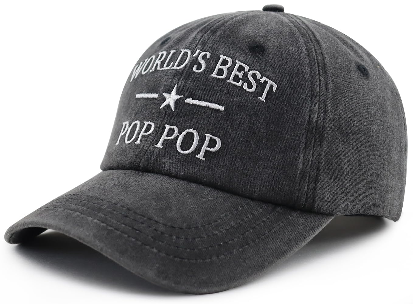 Pop Pop Gifts from Grandkids Daughter Son, Funny World's Best Grandpa Hat, Adjustable Cotton Embroidered Grandfather Baseball Cap, Fathers Day Retirement Birthday Gifts for Grandpa Dad Men Friend