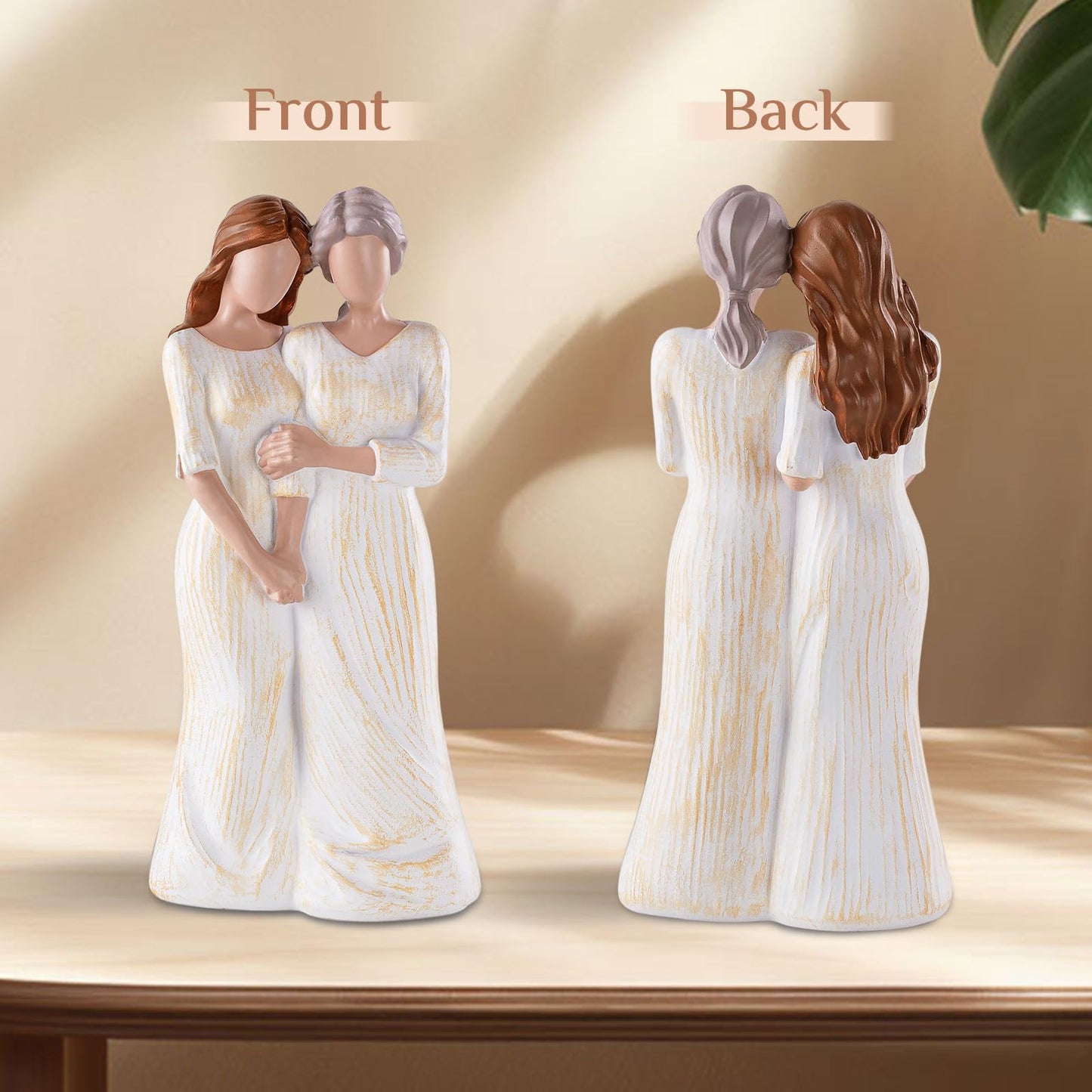 Storieme Birthday Gifts for Mom from Daughter - Mother Daughter Sculpture Keepsake for Mothers Day Christmas - Hand in Hand Figurine Gift to Mother or Daughter