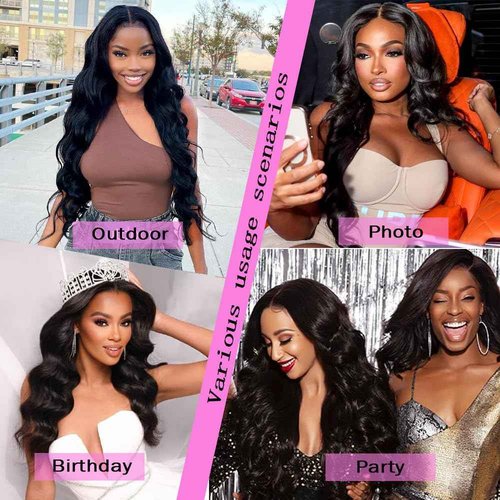 Leicymens 28 INCH 13x6 Lace Front Wigs Human Hair Body Wave Lace Front Wigs Human Hair Pre Plucked 180% Density Glueless Wigs For Women Hd Lace Front Wigs
