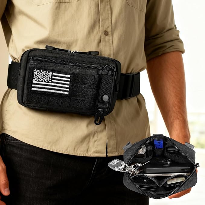 Heavy-Duty Tactical Admin Pouch (8×5Inch) - Water-Resistant Nylon Modular Bag for Outdoor/Combat Gear
