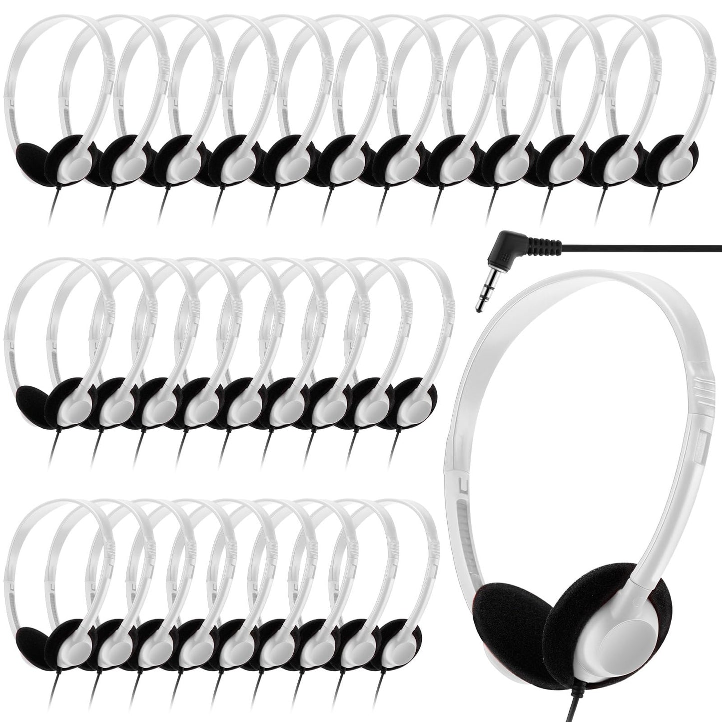 Yunsailing 30 Pack Class Set Headphones For Students Bulk School Headsets Earphones With 3.5Mm Jack Classroom Must Haves Teacher