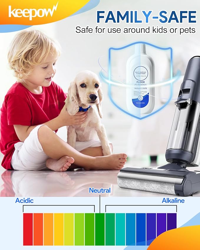 KEEPOW Floor Cleaning Solution Compatible With Tineco Cordless Wet Dry Vacuum Cleaner iFLOOR Series, FLOOR ONE S3 / S5 / S6 / S7 / S9 Artist Series, Unscented, 16.9 OZ*2 Bottle