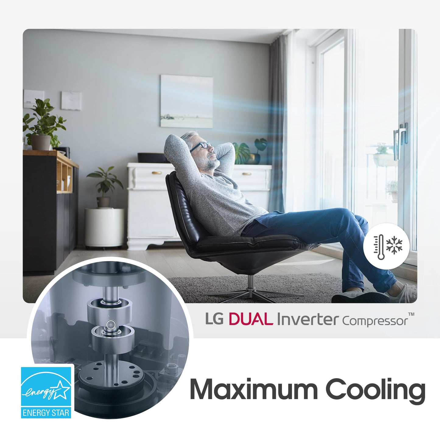 LG 14000 BTU Window Air Conditioner Energy Saving Dual Inverter Remote Control WiFi Enabled Works w/LG ThinQ, Alexa Washable Filer Ultra-Quiet Cools 700 Sq.Ft. for Large Room AC Unit White LW1522FVSM