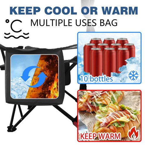 POEPORE Reclining Camping Chair 4 Position with Foot Rest Comfortable for Adults 265Ibs Folding Lounger Mesh Beach Chair with Cooler Bag,Cotton Cushion and Cup Holder for Outdoor Patio