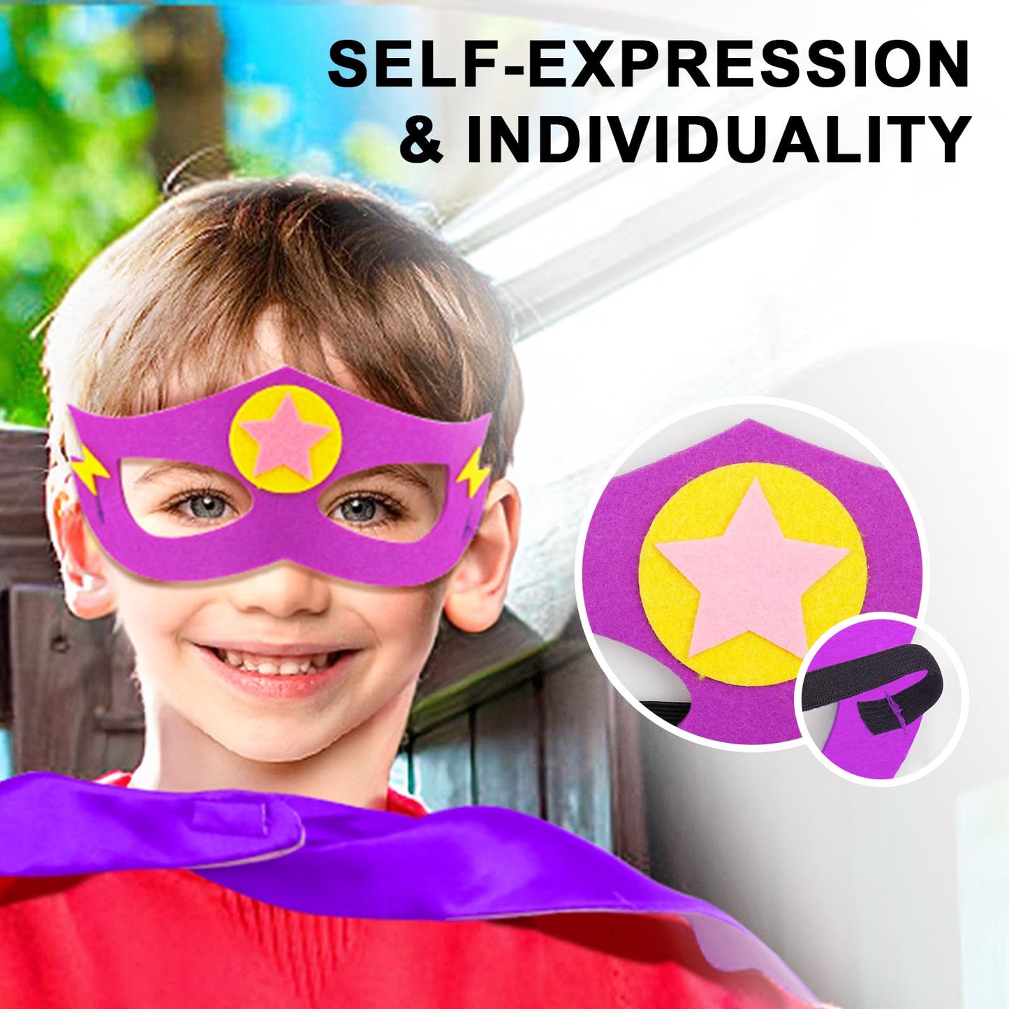 iROLEWIN Kids-Superhero-Cape and Mask for Boys-Girls Super Hero Dress-up Costumes as Children Birthday Party Gifts Favors