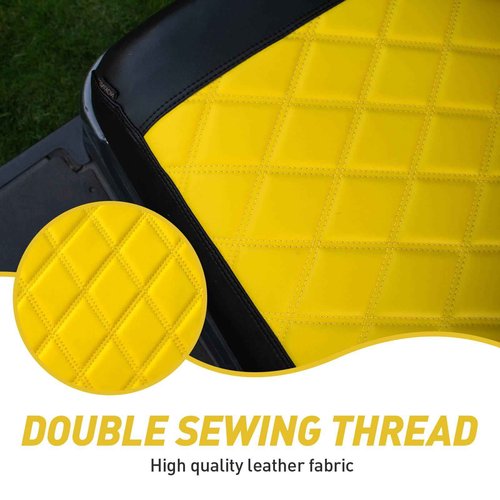 NOKINS Golf Cart Diamond Seat Covers Kit, Fit for Yamaha Drive/Drive 2 OEM Standard Front Seat Cushion, Golf Cart Vinyl Seat Cover, No Nails Required (Yellow and Black)