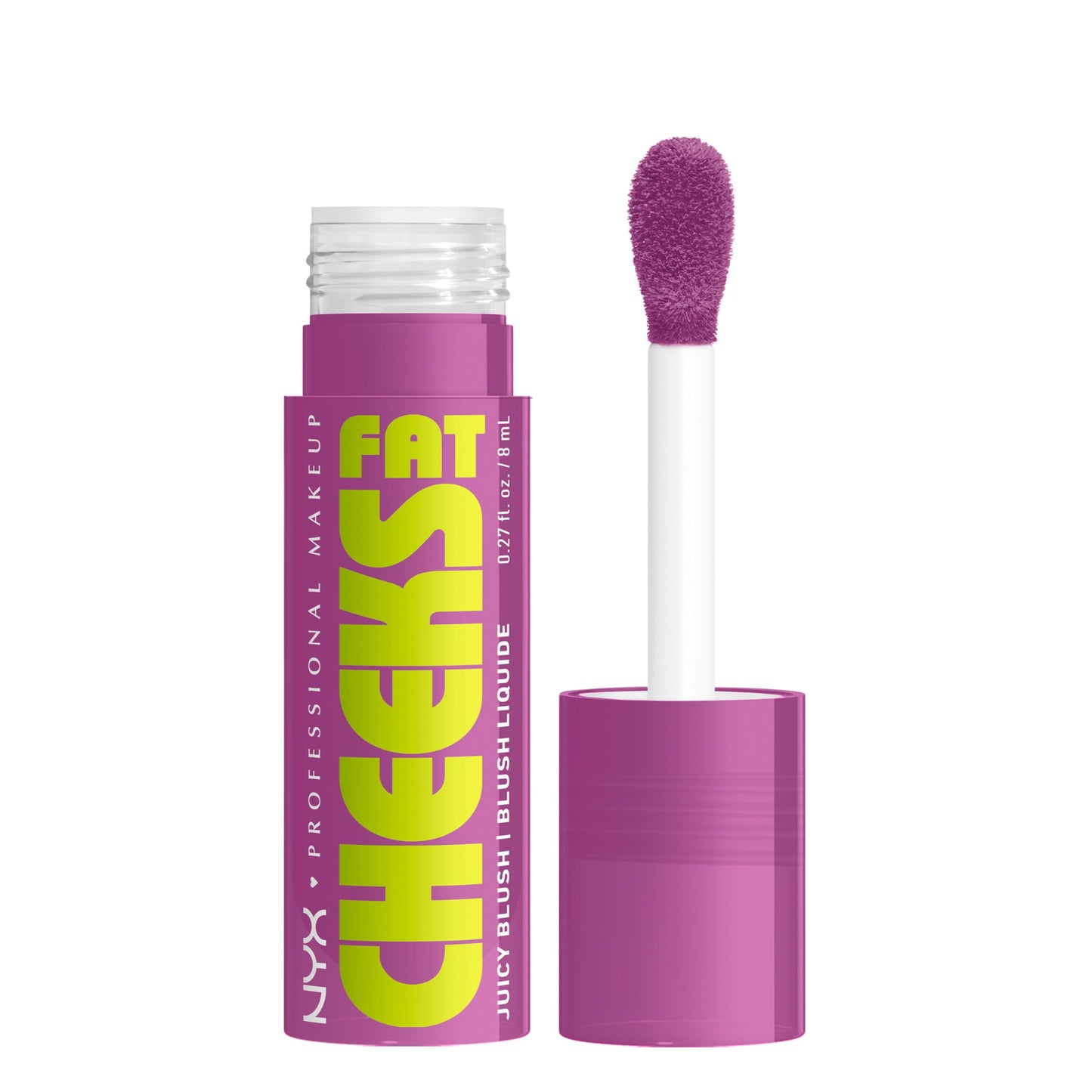 NYX PROFESSIONAL MAKEUP Fat Cheeks Liquid Blush, Buildable, Dewy Blush with Long-Lasting 12HR Wear - Blueberry Burst (Cool Purpl