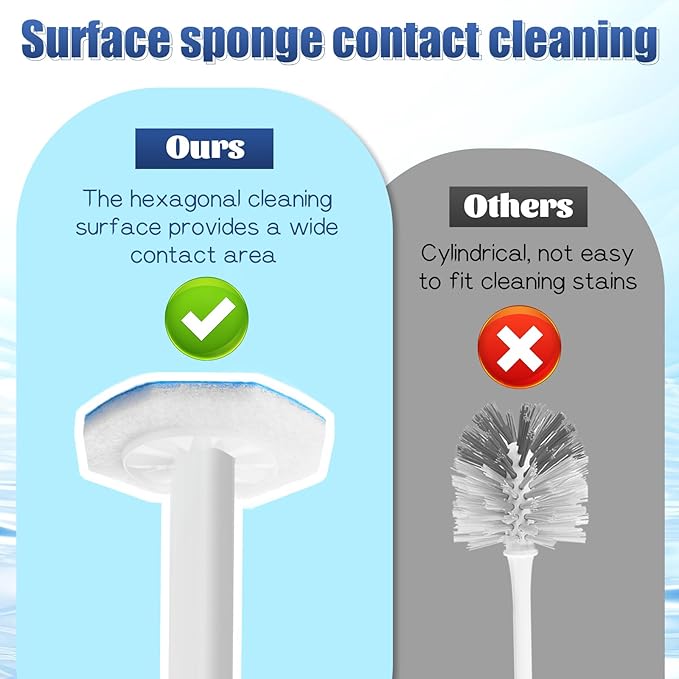 50 PCS Disposable Toilet Scrubber Refill, Toilets Bowl Cleaner Refills Toilet Wand Refill High-Density Fresh Scent and Powerful Cleaning Effect for Bathroom Cleaning Compatible Heads