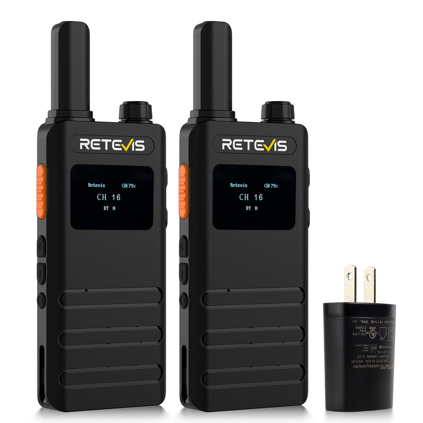 Retevis B3S Walkie Talkies,Portable Two-Way Radios With Lcd Screen,Emergency Alarm,1620Mah Battery, Handsfree Walkie Talkie For